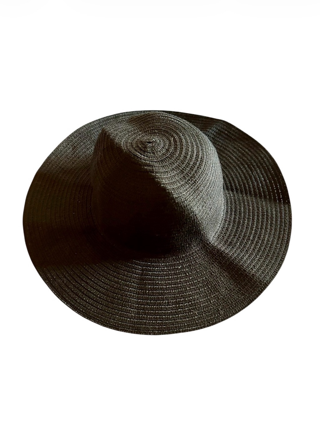 Reclaimed Vintage Black Wide-Brim Straw Sun Hat